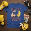 Just A Boy Who Loves Bananas t-shirt with a muscular arm flexing with a banana