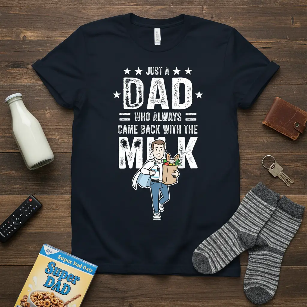 Just a Dad Who Always Came Back With the Milk T-Shirt