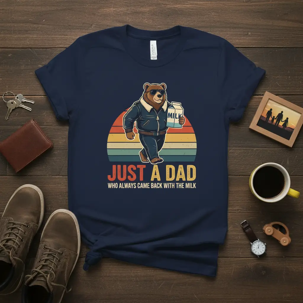 Just a Dad Who Came Back With Milk Funny Father’s Day Tee