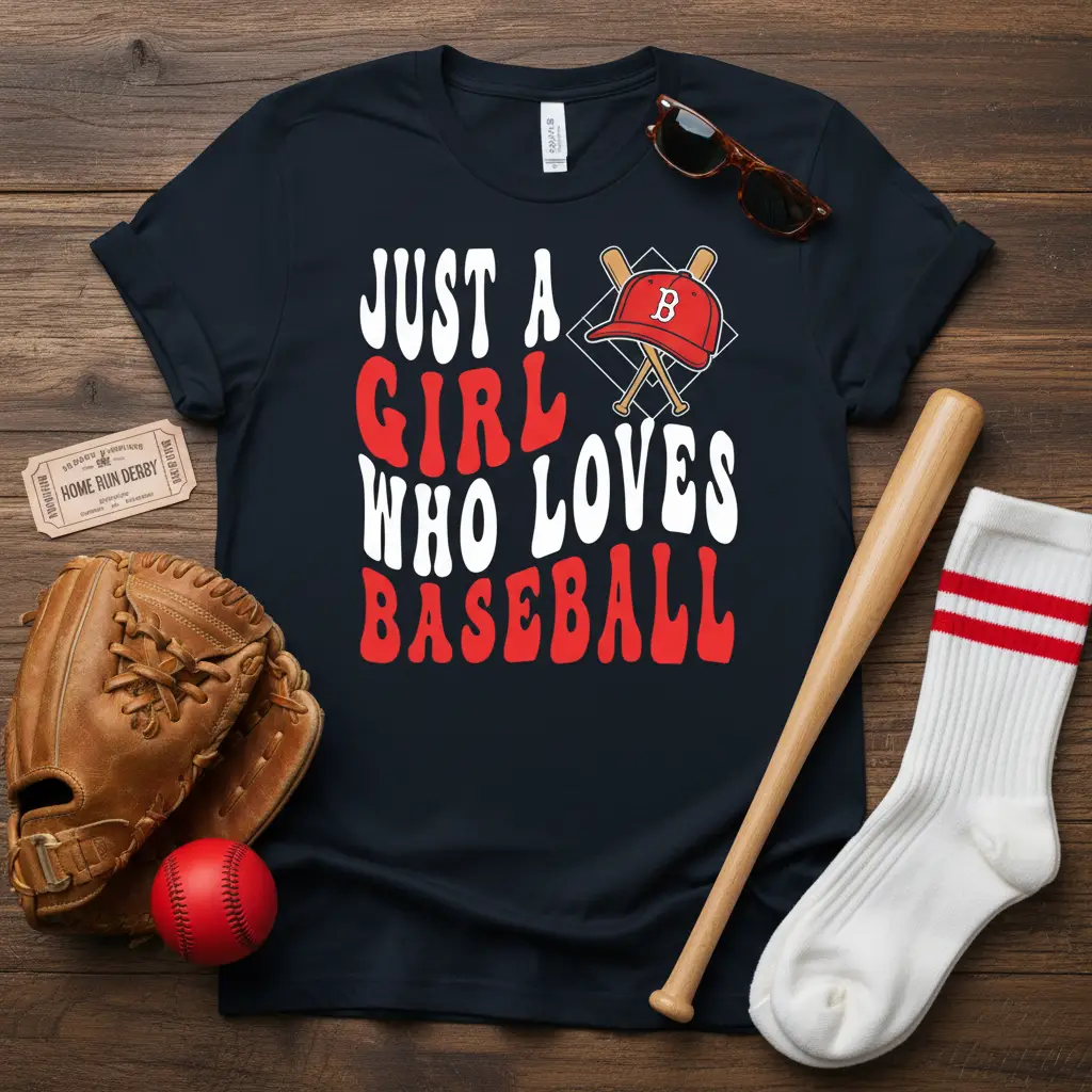Just a Girl Who Loves Baseball T-Shirt | Sports Fan Gift
