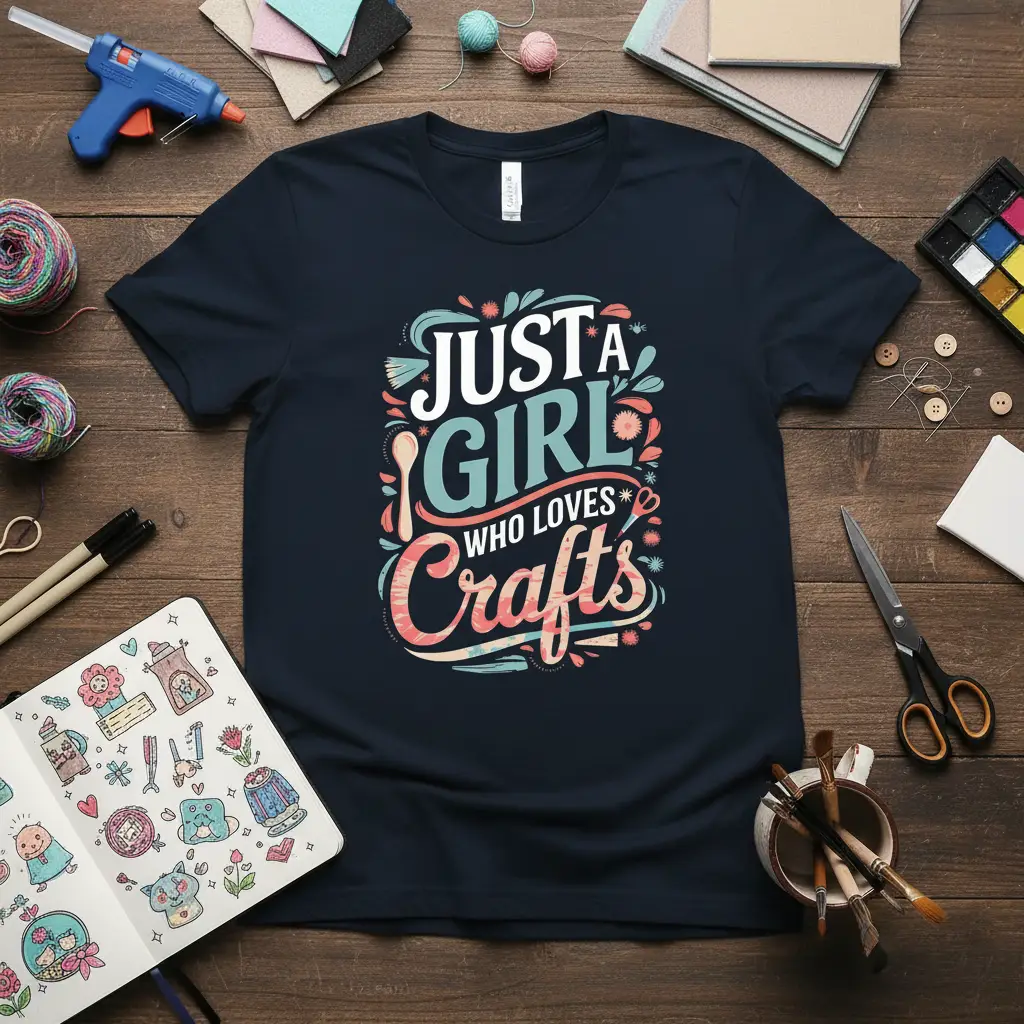Just a Girl Who Loves Crafts T-Shirt Creative Hobby Gift