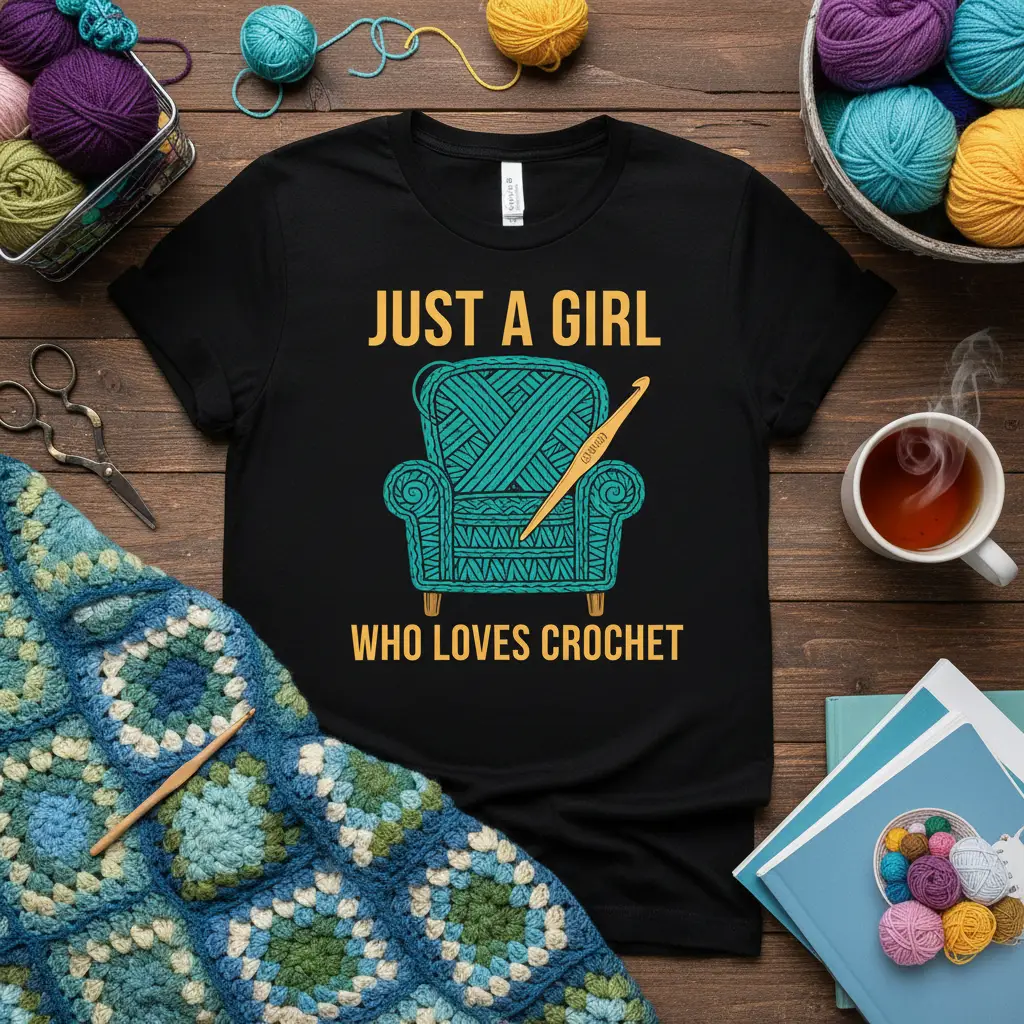 Just a Girl Who Loves Crochet T-Shirt | Crafting Gift Idea