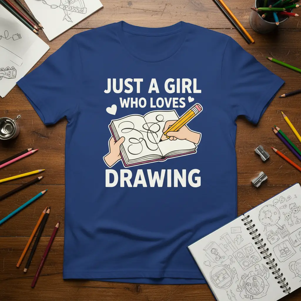 Just a Girl Who Loves Drawing T-Shirt | Artist Gift