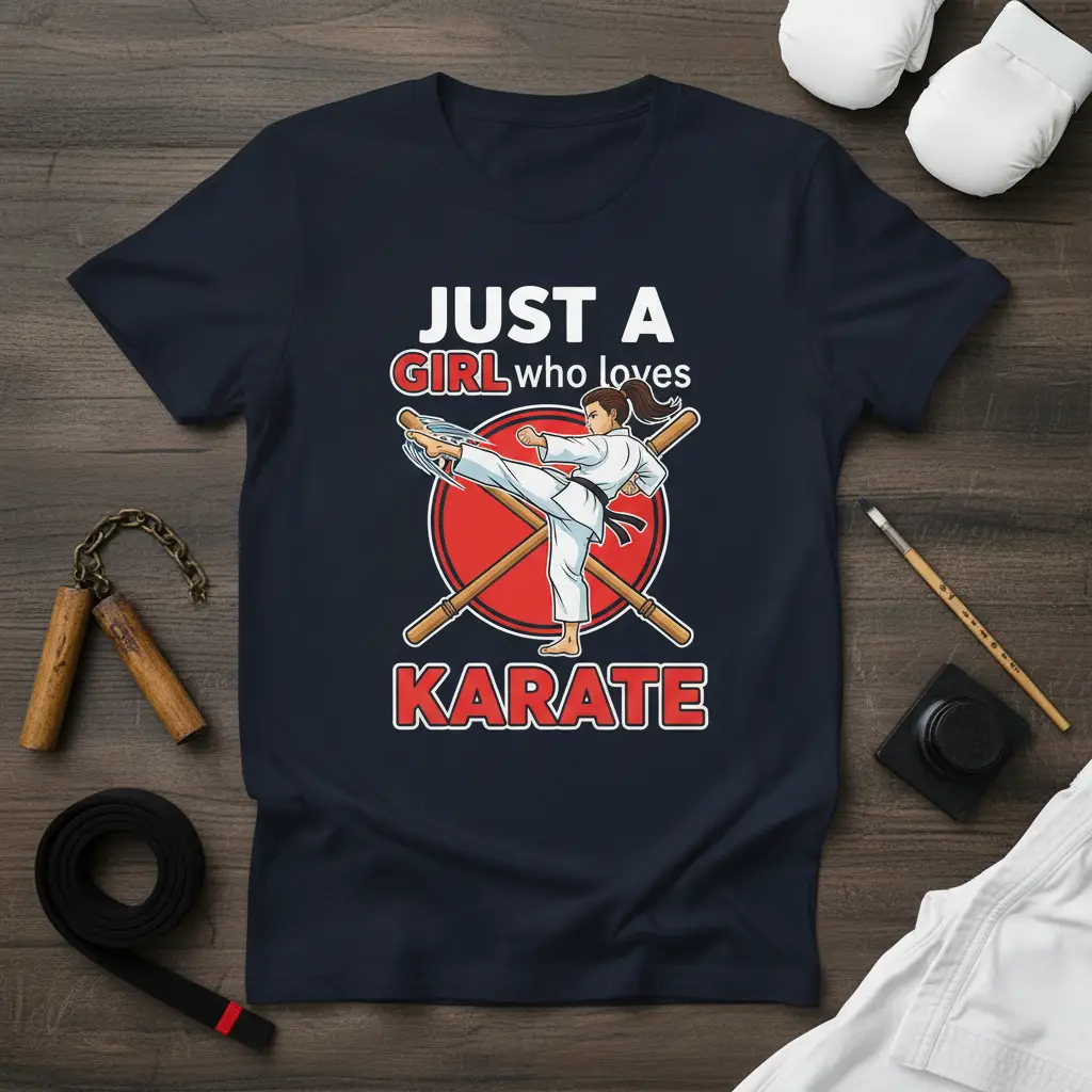 Just a Girl Who Loves Karate T-Shirt Martial Arts Gift