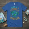 Just A Girl Who Loves Turtles t-shirt design with cartoon sea turtles and leopard print text