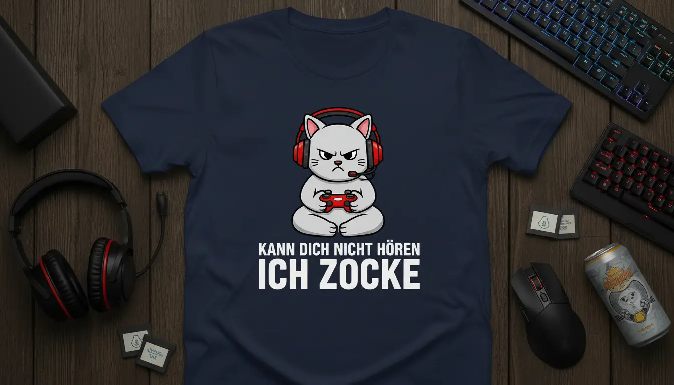 Kann Dich Nicht Hören Ich Zocke Gamer Cat T-Shirt