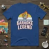 Karaoke Legend t-shirt with a retro microphone on fire graphic