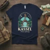Kassel Hessen Germany t-shirt design featuring Hercules statue and waterfall, with city name in bold font