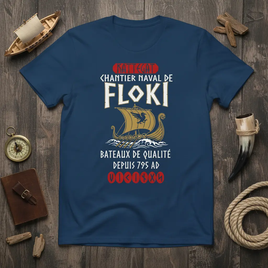 Kattegat Chantier Naval De Floki Bateaux Patriotic T-Shirt