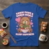 Kawai Paws & Ramen Bowls Slurp Happiness t-shirt with a cute bear eating ramen and pink hearts
