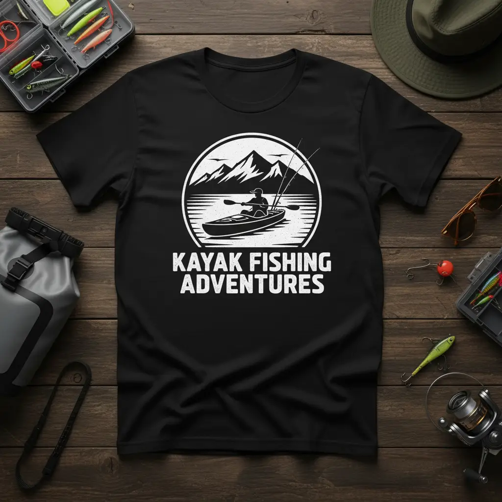 Kayak Fishing Adventures T-Shirt for Anglers