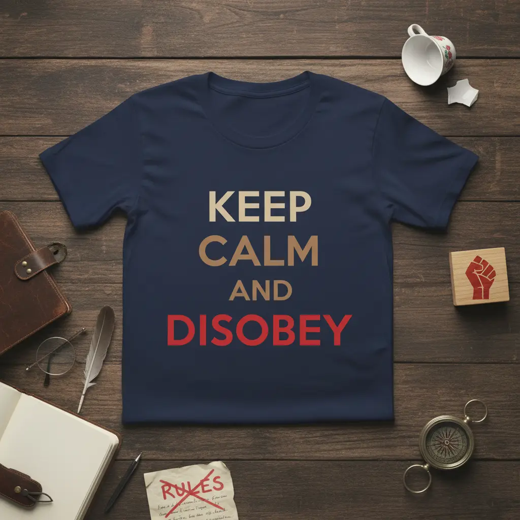 Keep Calm and Disobey T-Shirt Bold Statement for Rebels