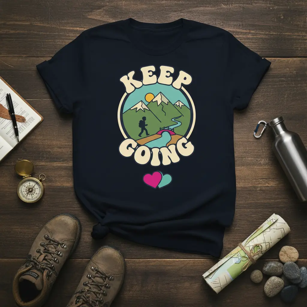 Keep Going Hiking Adventure T-Shirt for Outdoorsy People