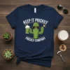 Keep It Prickly Prickly Company t-shirt design with a cartoon cactus holding a beer and wearing sunglasses