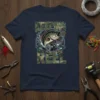 Keeping It Reel bass fishing t-shirt with a large bass jumping near a fishing reel, featuring camouflage text