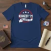 Kennedy '28 For A New Era political campaign t-shirt with circular emblem and stars