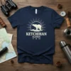 Ketchikan Alaska Est 1900 t-shirt with a vintage bear graphic and sunburst design