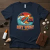 Key West Florida turtle surfing a wave graphic t-shirt design, vibrant sunset and palm trees