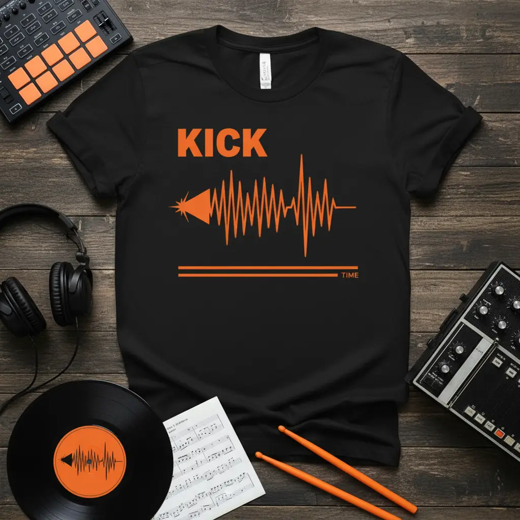 Kick Drum Time T-Shirt for Music Producers & Djs