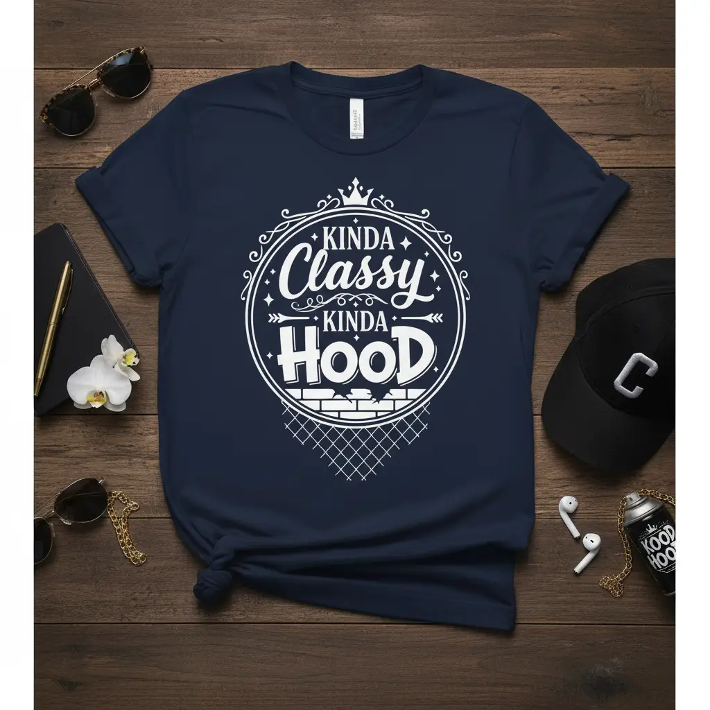 Kinda Classy Kinda Hood T-Shirt Funny Attitude Statement