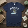 Kindness Is My Superpower t-shirt design with a tree of hearts on a hand, in white and yellow text on