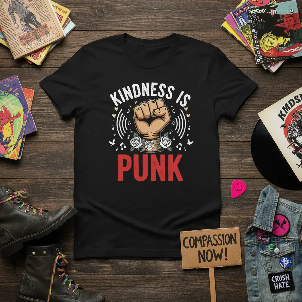 Kindness Is Punk T-Shirt Positive Activist Apparel Gift