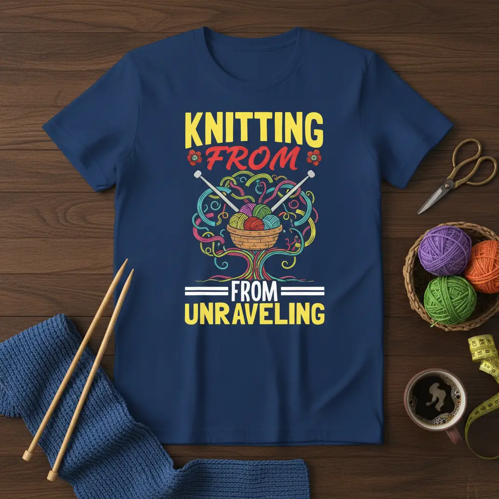 Knitting From From Unraveling Tee Gift for Knitters