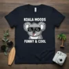Koala Moods Funny & Cool t-shirt design featuring a cartoon koala wearing sunglasses and text