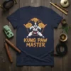 French Bulldog wearing a karate gi with "Kung Paw Master" text, representing martial arts skill