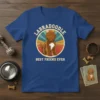 Labradoodle Best Friend Ever T-Shirt featuring a cute doodle dog illustration and retro sunburst background