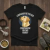 Black t-shirt featuring a Labrador Retriever illustration with the text "LABRADOR RETRIEVER COMPANION FRIEND FAMILY"