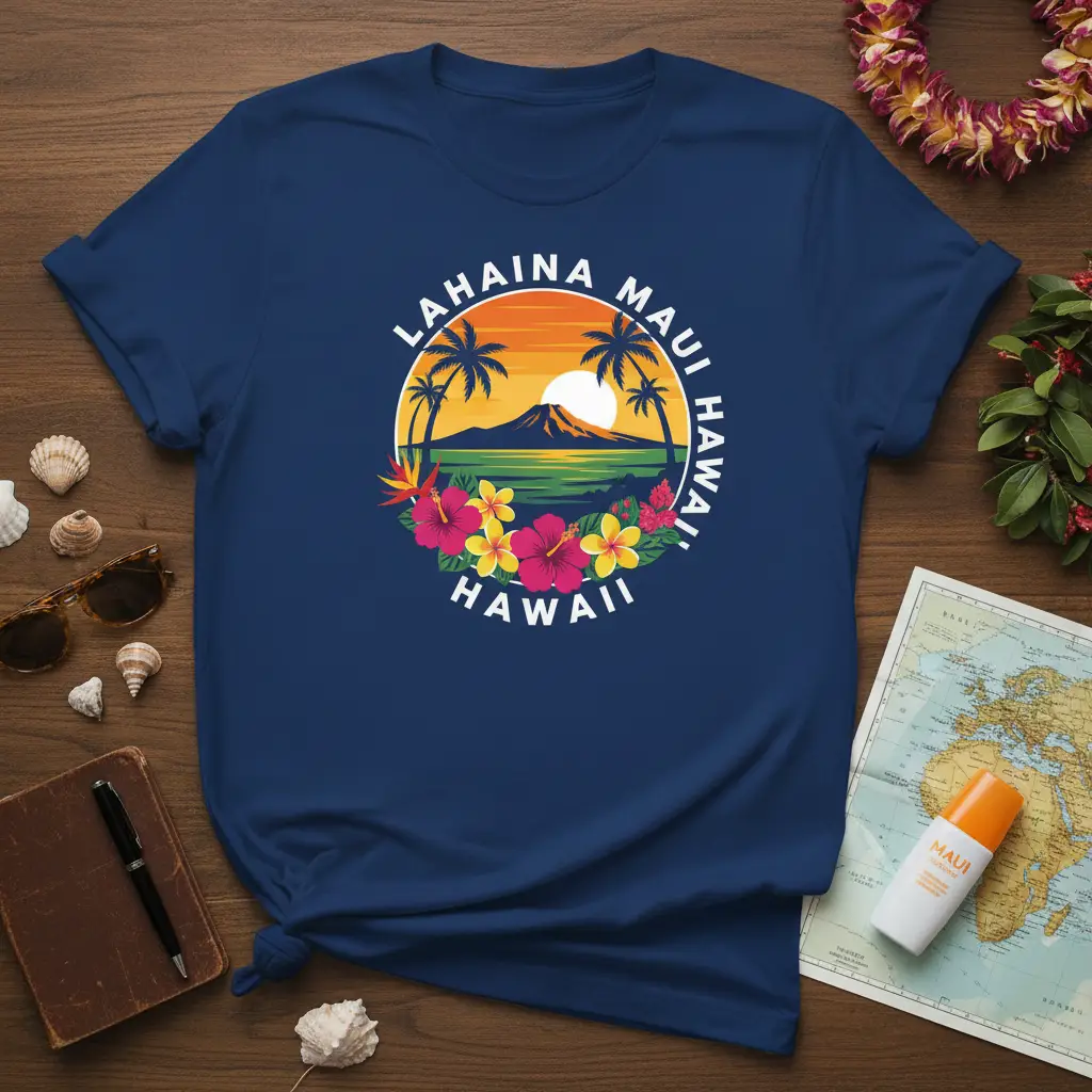Lahaina Maui Hawaii Tropical Sunset T-Shirt