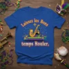 Mardi Gras t-shirt with "Laissez les Bons temps Roulér" text, saxophone, and festive dancers