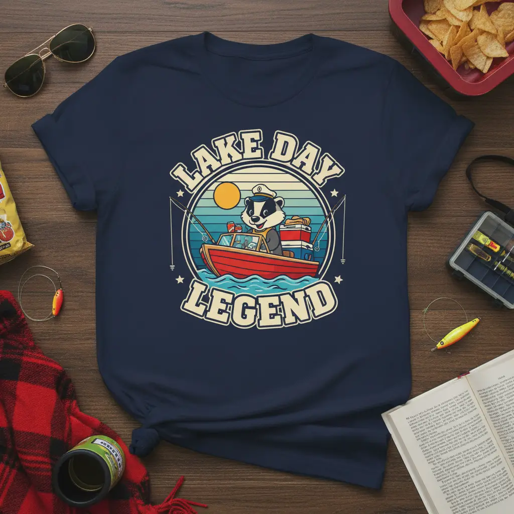 Lake Day Legend Fishing Boat Captain T-Shirt