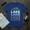 LAKE LAKE LAKE LAKE eye-catching graphic design printed on comfortable cotton t-shirt