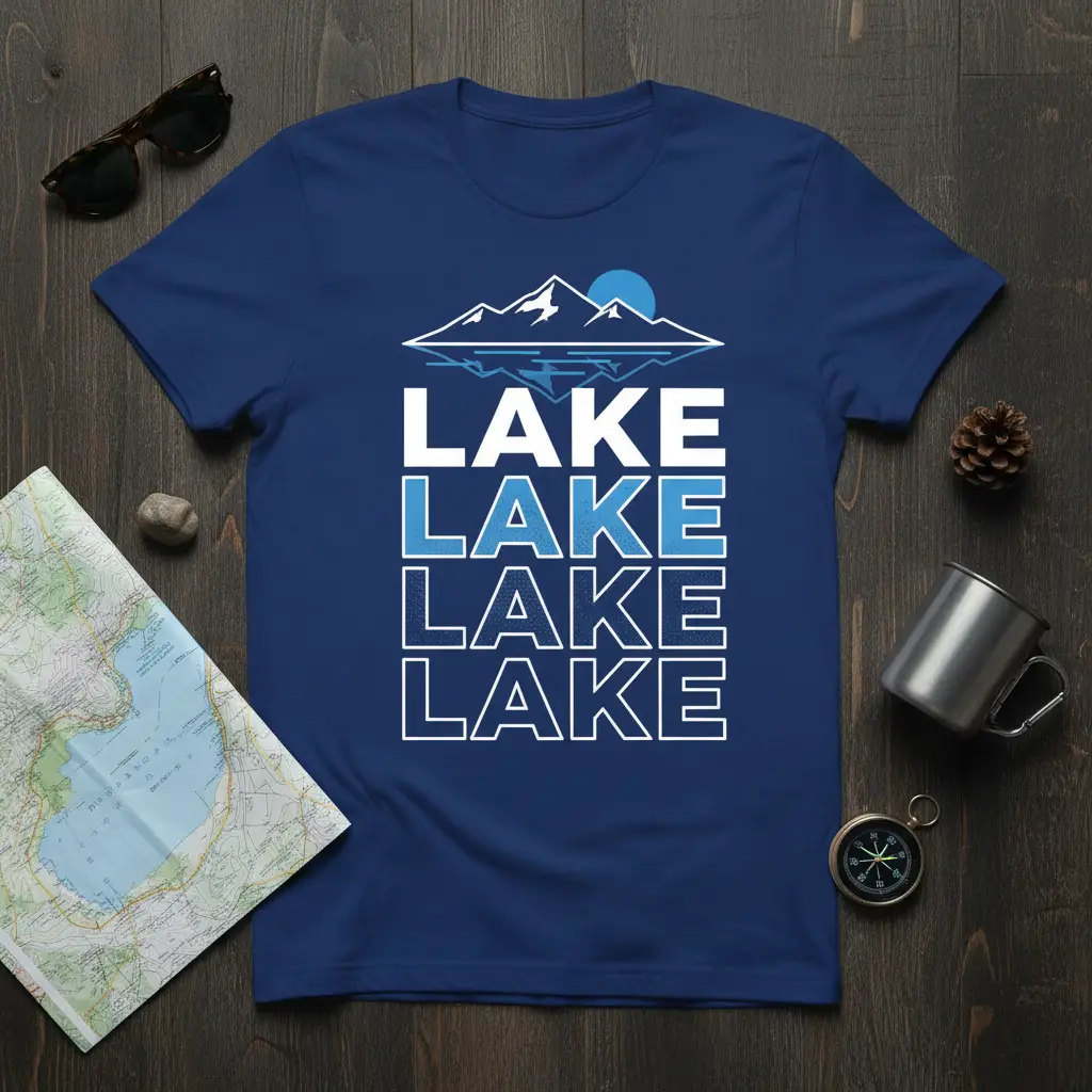 Lake Lake Lake Lake Graphic T-Shirt Outdoor Adventure Gift