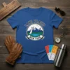 Lake Placid New York graphic t-shirt with mountains, lake, and ski lift design