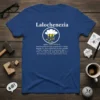 T-shirt with the definition of Lalochenezia, featuring a storm cloud graphic with lightning and curse symbols
