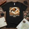 Lascaux Cave Paintings France t-shirt design featuring bison and horse cave art
