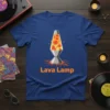 Lava Lamp T-Shirt design featuring a retro lava lamp graphic with orange text
