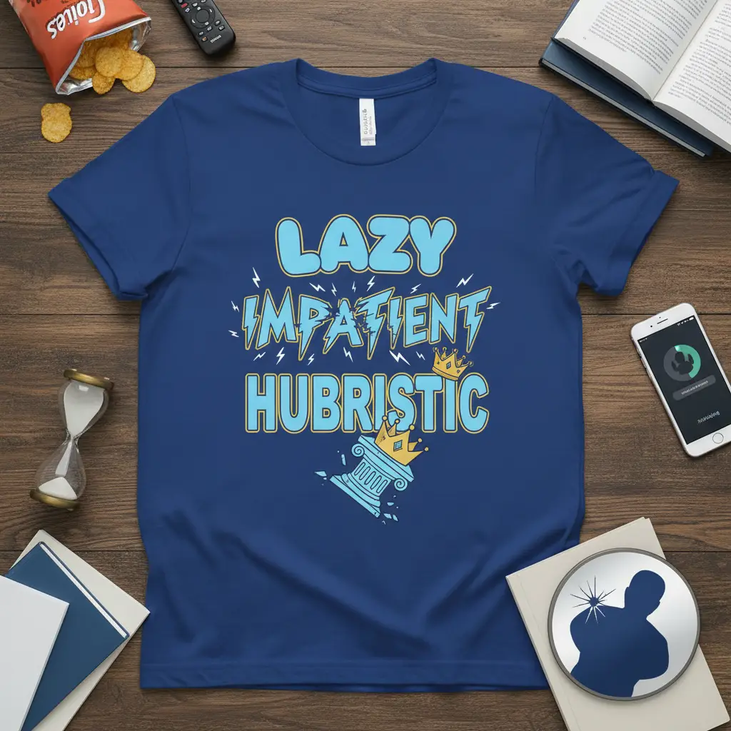 Lazy Impatient Hubristic Funny Quote T-Shirt Sarcastic Gift