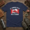 Le Canada N'est Pas À Vendre t-shirt with moose and Canadian flag graphic