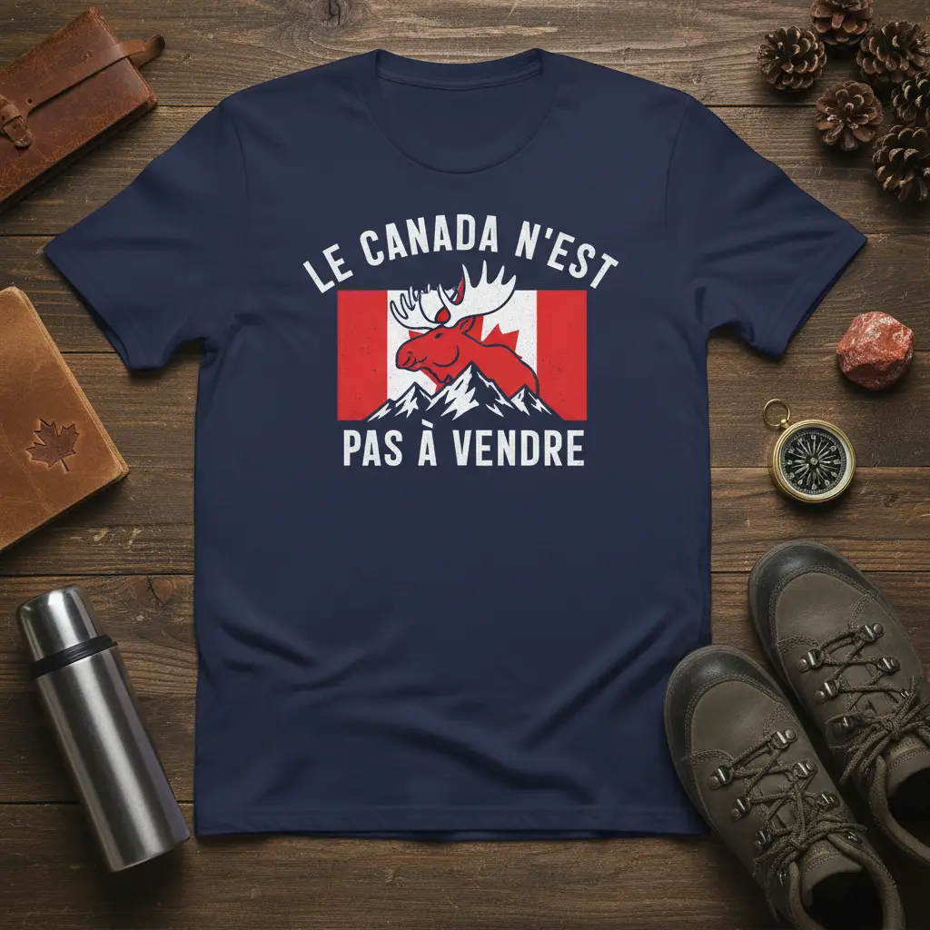 Le Canada N'est Pas À Vendre French Canadian slogan tee with moose graphic