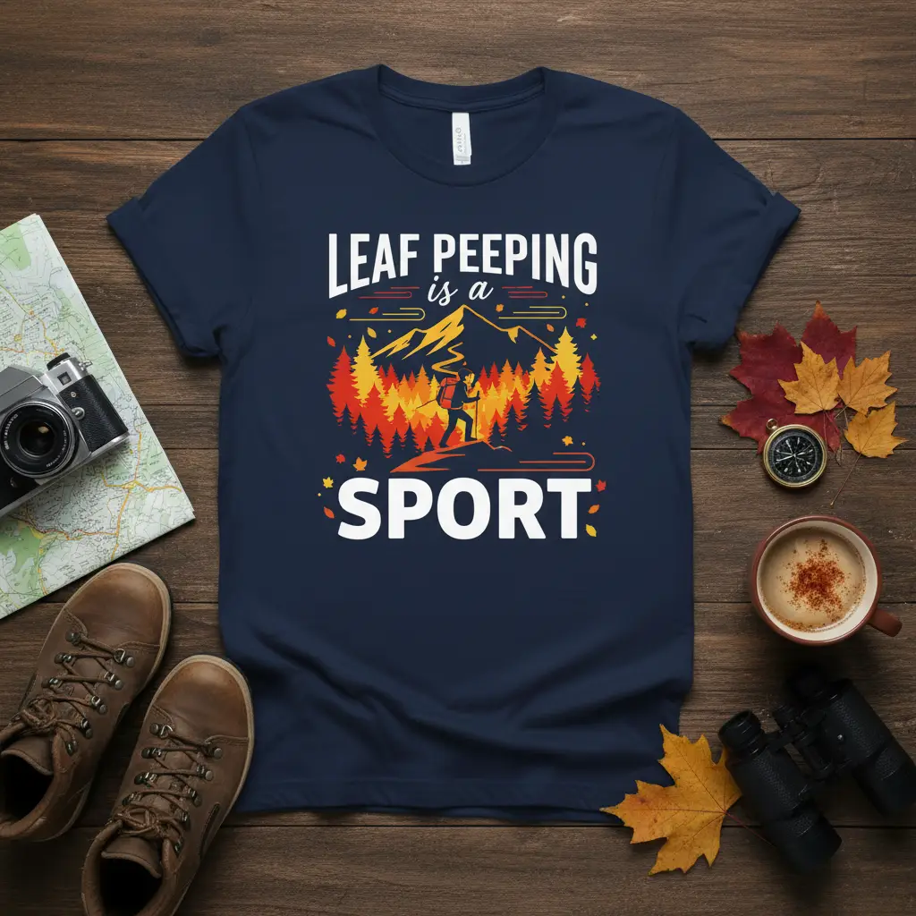 Leaf Peeping Is a Sport T-Shirt Autumn Hiking Adventure