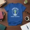 Blue t-shirt with "Learning Center Empowerment Through Education" text, featuring a lightbulb with books and an upward arrow graphic
