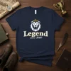 Navy t-shirt with "Legend since 2000" text and a roaring lion wearing a gold crown