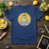 Lemonade Crew t-shirt design featuring a cartoon pitcher of lemonade with a lemon character wearing sunglasses