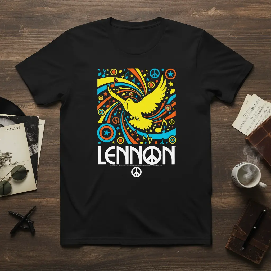 Lennon Peace Dove T-Shirt Retro Music Gift