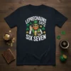 Leprechauns Says Six Seven St. Patrick's Day t-shirt with a leprechaun graphic and festive clover accents