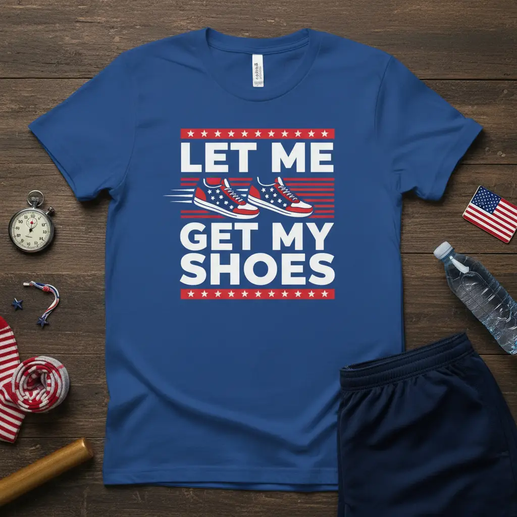 Let Me Get My Shoes Patriotic Runner T-Shirt